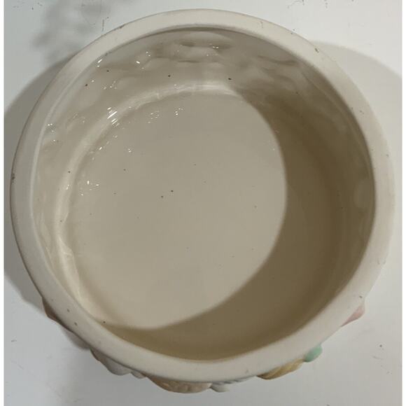 Vtg Pastel Seashell Starfish Round Ceramic Trinket Box Dish W Lid Coastal Decor - Picture 7 of 7